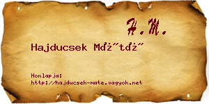 Hajducsek Máté névjegykártya