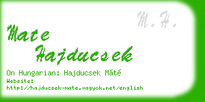 mate hajducsek business card